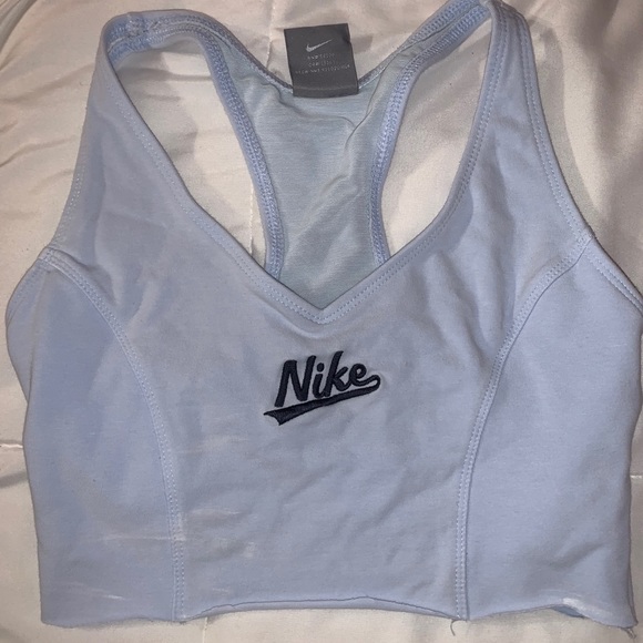 Baby Blue Vintage Cropped Nike Tennis Tank - Picture 1 of 4
